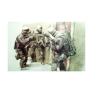 Dick Kramer Lithographie "Surprise Party" - S.W.A.T. Motive - Limitierte Auflage - Nr. 7872