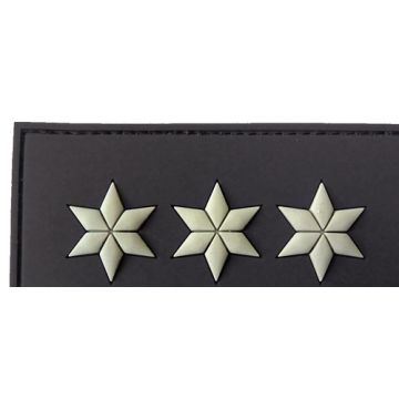 Rubber Patch 3 Sterne Polizeihauptkommissar - Schwarz
