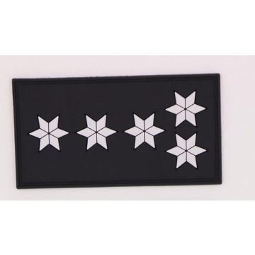 Rubber Patch 5 Sterne silber - EPHK A13 - Schwarz