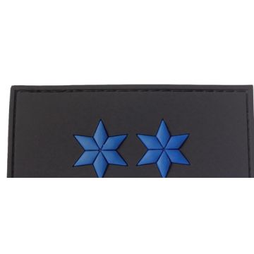 Rubber Patch 2 Sterne - Polizeimeister - Schwarz