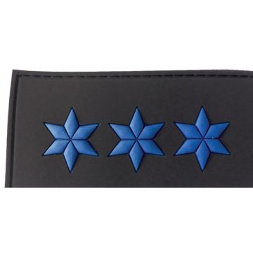 Rubber Patch 3 Sterne - Polizeiobermeister - Schwarz