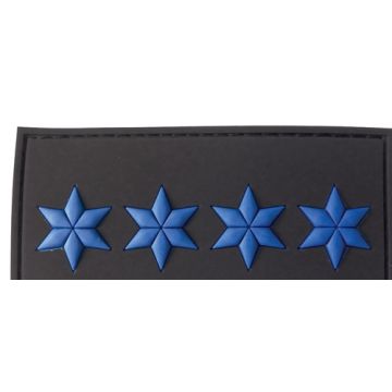 Rubber Patch 4 Sterne - Polizeihauptmeister - Schwarz