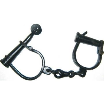 Mittelalter-Handschellen - REPRO - Schwarz - Metall - verstellbar - Nr. 8734