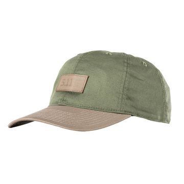 5.11 Leather Box Logo Cap - Tank Green