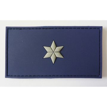 Rubber Patch 1 Stern - Polizeikommisar - Dunkelblau