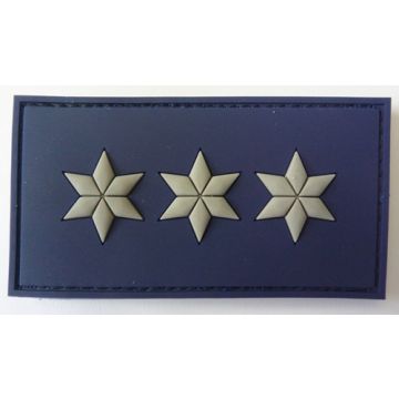 Rubber Patch 3 Sterne - Polizeihauptkommissar - Dunkelblau