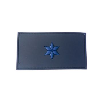 Rubber Patch 1 Stern - Polizeioberwachtmeister - Dunkelblau