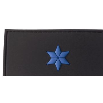 Rubber Patch 1 Stern - Polizeioberwachtmeister - Schwarz
