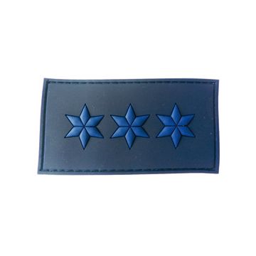 Rubber Patch 3 Sterne - Polizeiobermeister - Dunkelblau