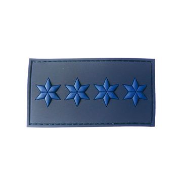 Rubber Patch 4 Sterne - Polizeihauptmeister - Dunkelblau
