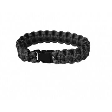 Notfall-Armband aus Fallschirm-Nylon - Schwarz