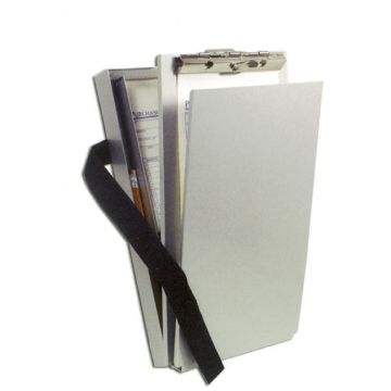 Alu-Clipboard klein - Silberfarbe - Aus Aluminium - Stabil und langlebig, mit Klett-Befestigung zum festeren Verschließen - stabile Klammer aus Metall - Abdeckung als Regen- und Sichtschutz - Nr. 9716