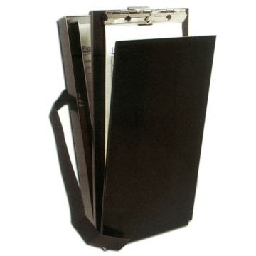 Alu-Clipboard klein - Schwarz - Aus Aluminium - Stabil und langlebig, mit Klett-Befestigung zum festeren Verschließen - stabile Klammer aus Metall - Nr. 9717