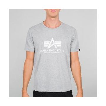 Alpha Industries Basic T-Shirt - Grau / Weiß