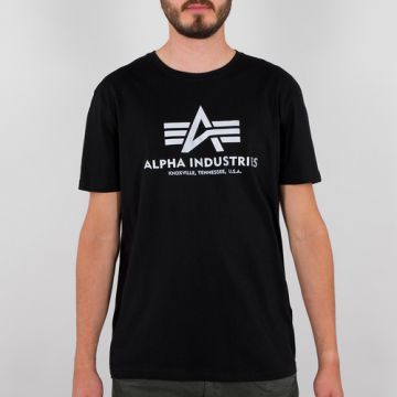 Alpha Basic T-Shirt Reflective Print - Schwarz