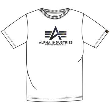 Alpha Basic T-Shirt Rainbow Reflective Print - Weiß