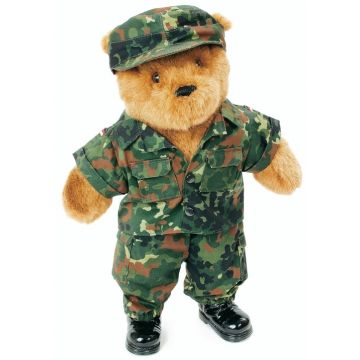 Bundeswehr Bär - flecktarn - 55 cm - Plüschbär in Bundeswehr-Uniform - Nr. BW0800
