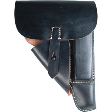 Pistolentasche P38 - REPRO - Soft Shell - Farbe: Schwarz - Material: Leder - Nr. BW4329