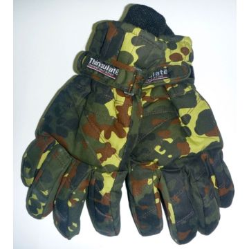 Bundeswehr Handschuhe Flecktarn - mit Verstärkte Handinnenfläche - Verstellbarer Klettverschluss - Nr. BW4520