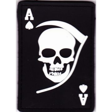 Rubber Patch Death Ace - schwarz-weiß - 8,2 x 5 cm - Nr. BW5831