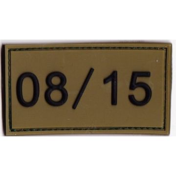 Rubber Patch Abzeichen 08/15- oliv-schwarz - 5,7 x 3 cm - Nr. BW5833