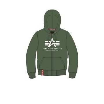 Alpha Basic Zip Hoody - Dunkeloliv