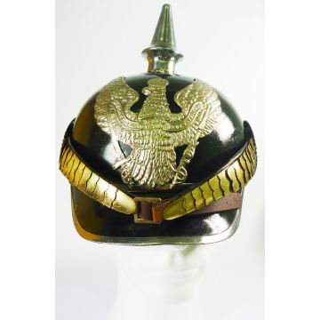 Pickelhaube Preussen - Kaiserzeit - Repro -  Schwarz - Metall - Nr. HE4511