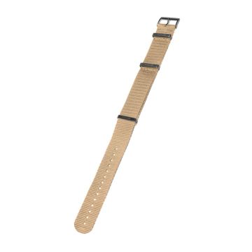 KHS-Uhrenarmband Natoband Beige. Bandbreite 20 mm, 22 mm und 24 mm.