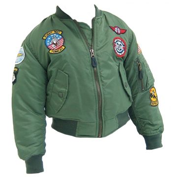 U.S. Kinder-Pilotenjacke CWU - olivgrün