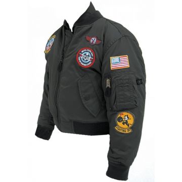 U.S. Kinder-Pilotenjacke CWU - schwarz