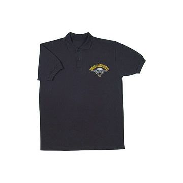 Poloshirt "Troupes Aeroportes" - Schwarz
