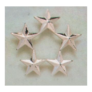 Dienstgradabzeichen - 5 Sterne - Original U.S. Abzeichen - Nr. M4836