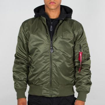 Alpha Jacke MA-1 D-Tec - Dunkelgrün/Schwarz