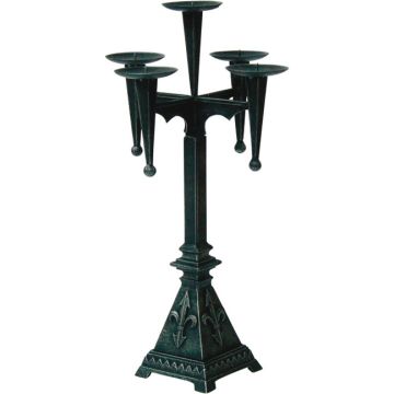 Mittelalterlicher Kerzenständer - 5-armig - aus Metall - 20 x 20 x 45 cm - Nr. MA4022