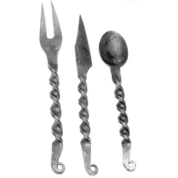 Essbesteck 3-teilig - Messer, Gabel, Löffel aus Metall - Nr. MA4716