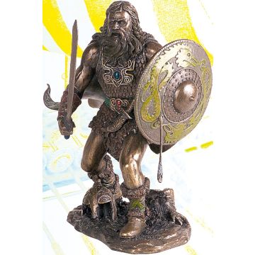 Wikinger Figur kampfbereit - bronze-coloriert - 20 x 14 x 19 cm - Nr. MA4815