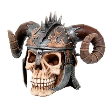 Krieger-Schädel - Markus Mayer Design - Aus Kunststein, Höhe: 29 cm - Nr. MA4825