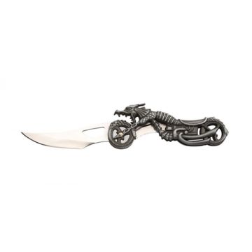 Drachenmotorrad-Messer aus Stahl - Länge: 13 cm - Nr. MA4862