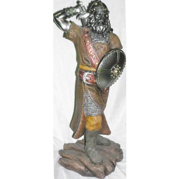 Wikinger Metallfigur Krieger - mit Schild und Axt - ca. 36 cm - Nr. MA4888