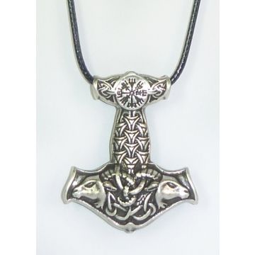 Thors Hammer (als HalsKette), 45 cm x 40 mm x  8 mm. Kettenlänge: 60 cm