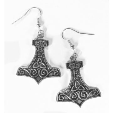 Wikinger Ohrringe: Thor-Hammer 30mm x 28 x 1mm