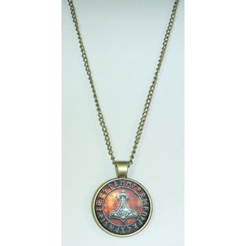 Wikinger Halskette mit Symbol - Wikinger Schmuck: 26mm x 7 mm. Kettenlänge = 51 cmWikinger Halskette mit Symbol - Wkinger Schmuck