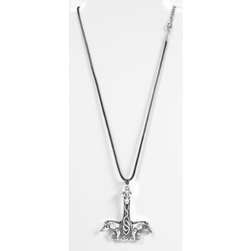 Thors Hammer als Halskette. 42 mm x 45 x 7. Kettenlänge 48 cm