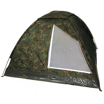 Bundeswehr 3-Personen CAMO ZELT - mit Moskitonetzeingang und Tragetasche - Nr. OU4110