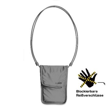 Pacsafe CoverSafe™ 75 Anti-Diebstahl Brustbeutel - Grau - 13x17,5x0,8 cm - Nylon - Nr. OU4453