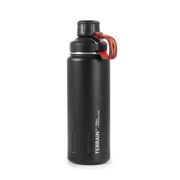 SOURCE TERRAIN Stahl Flasche 0.7L - Carbon Schwarz / Indian