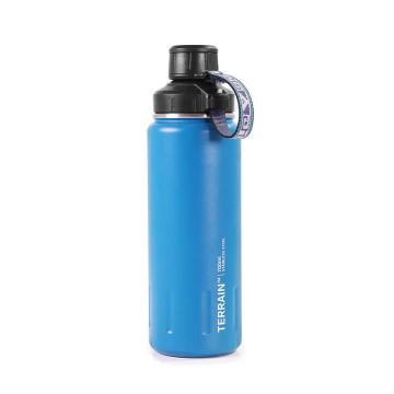 SOURCE TERRAIN Stahl Flasche 0.7L - Ocean Blau / Greek
