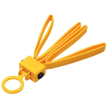 TRI-FOLD - Doppelschlinge Plastik Handfessel - gelb - Nr. 5726