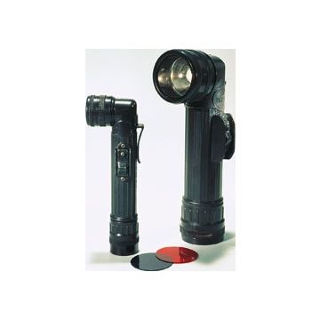 Armee Taschenlampe - SCHWARZ, groß - mit Farbfiltern - Nr. US4708