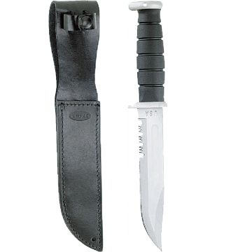 KA-BAR USMC KAMPFMESSER - mit Kraton-Griff, in Lederscheide - Nr. US4753